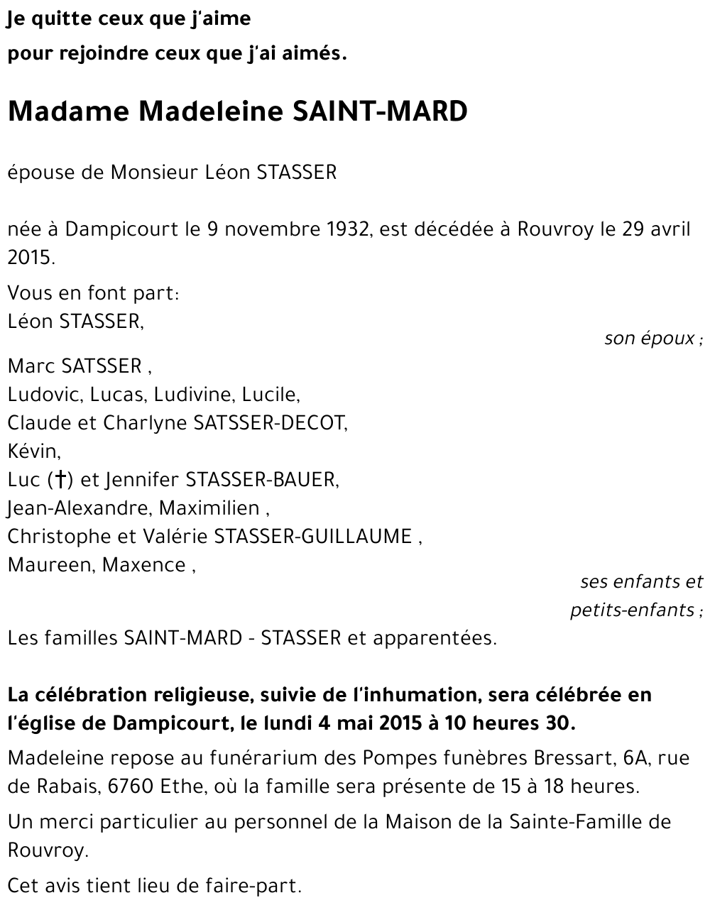 Madeleine SAINT-MARD 