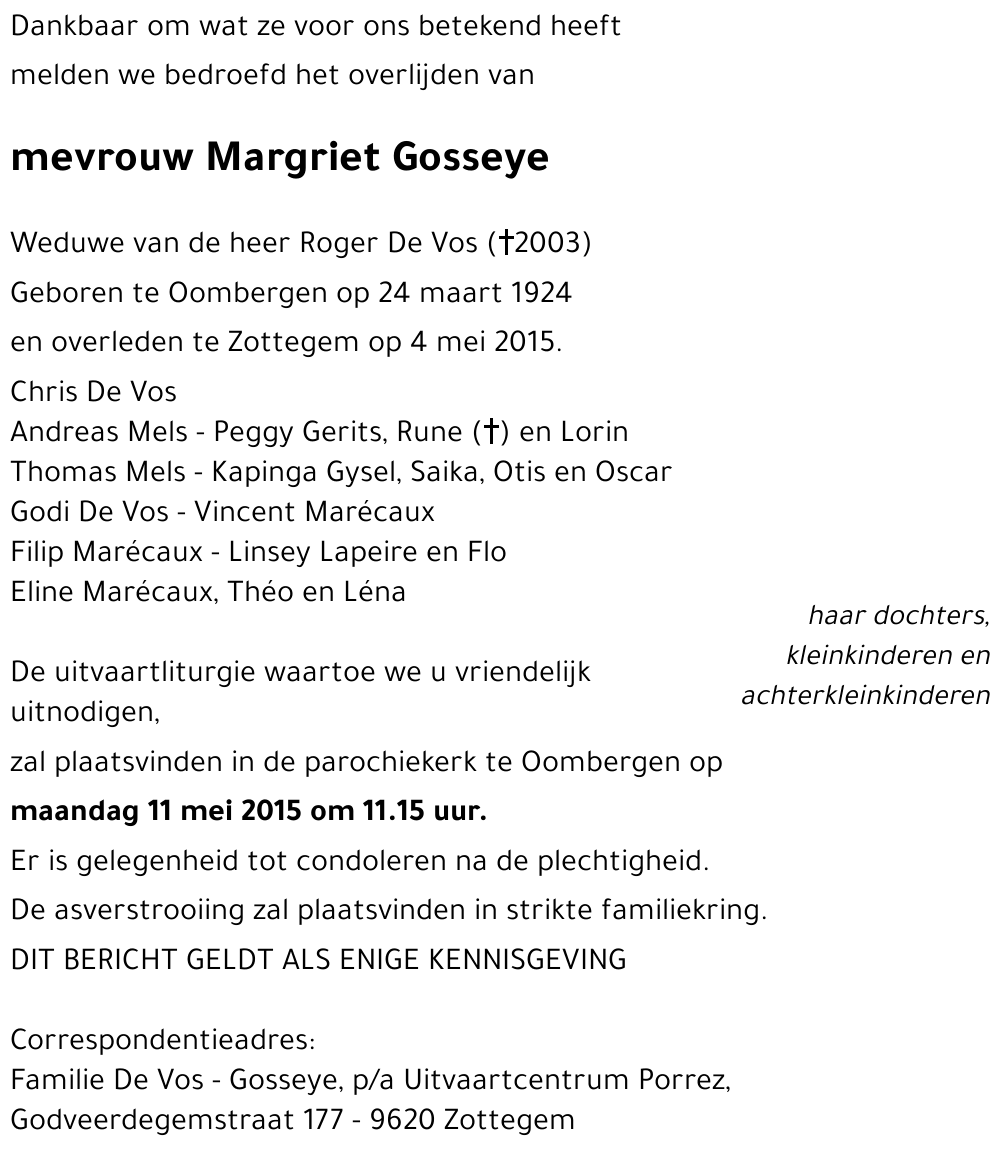 Margriet Gosseye