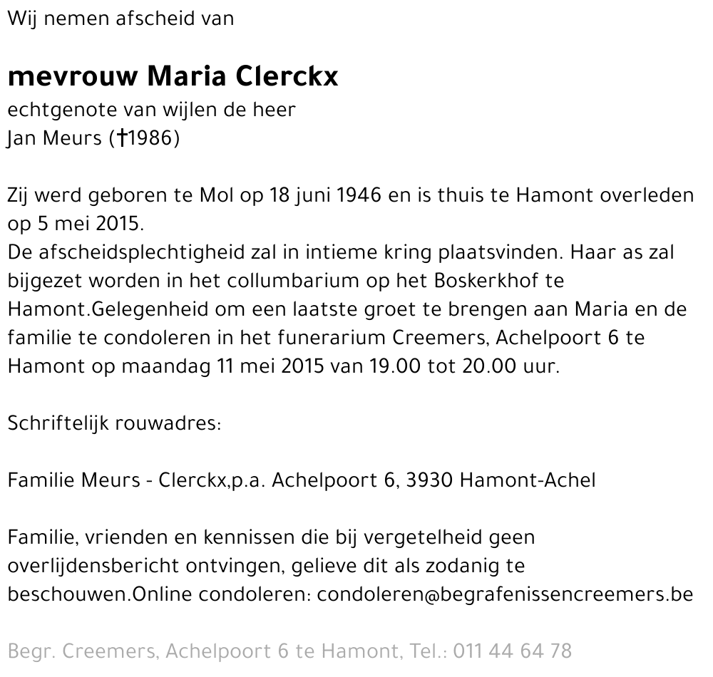 Maria Clerckx