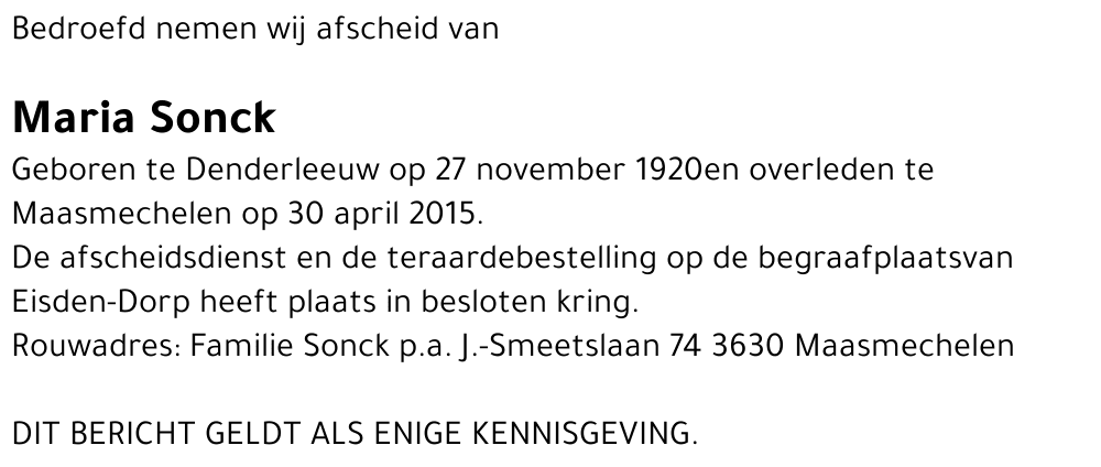 Maria Sonck