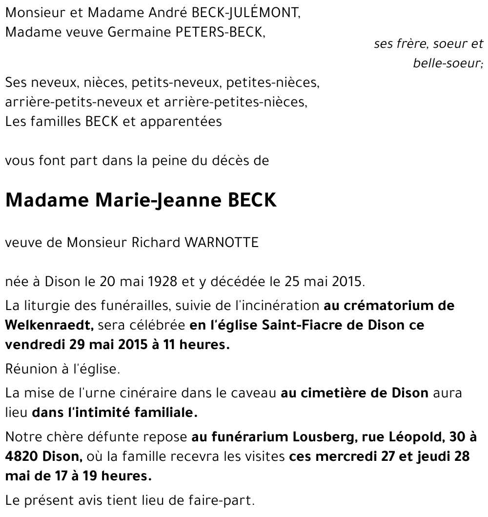 Marie-Jeanne BECK