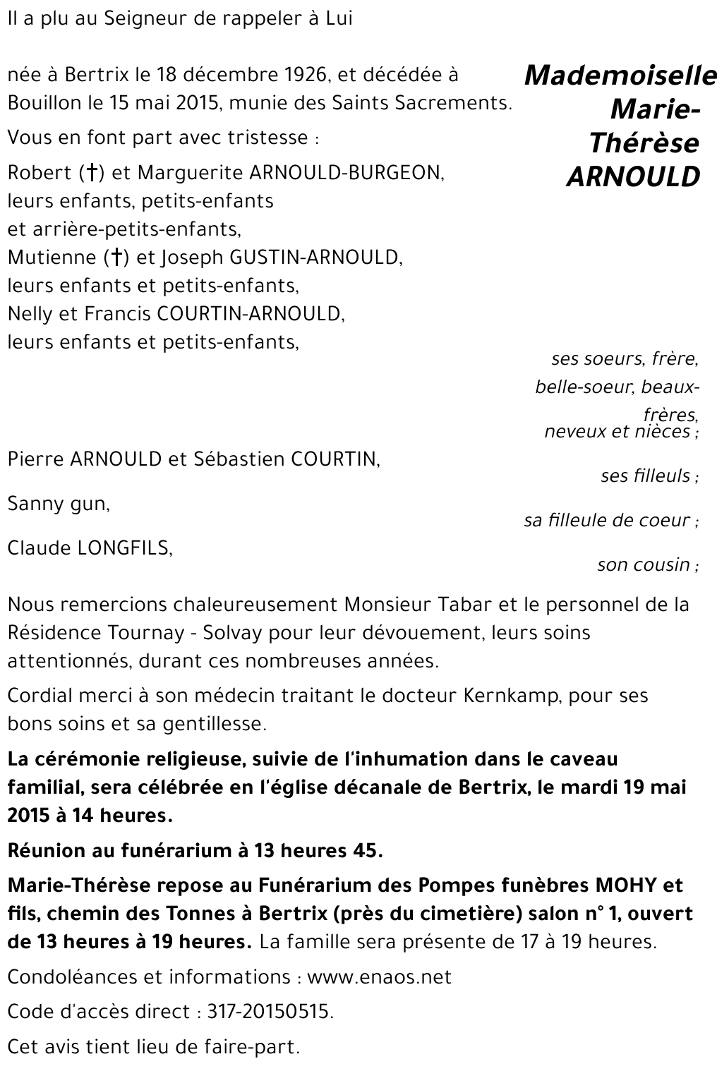 Marie-Thérèse ARNOULD