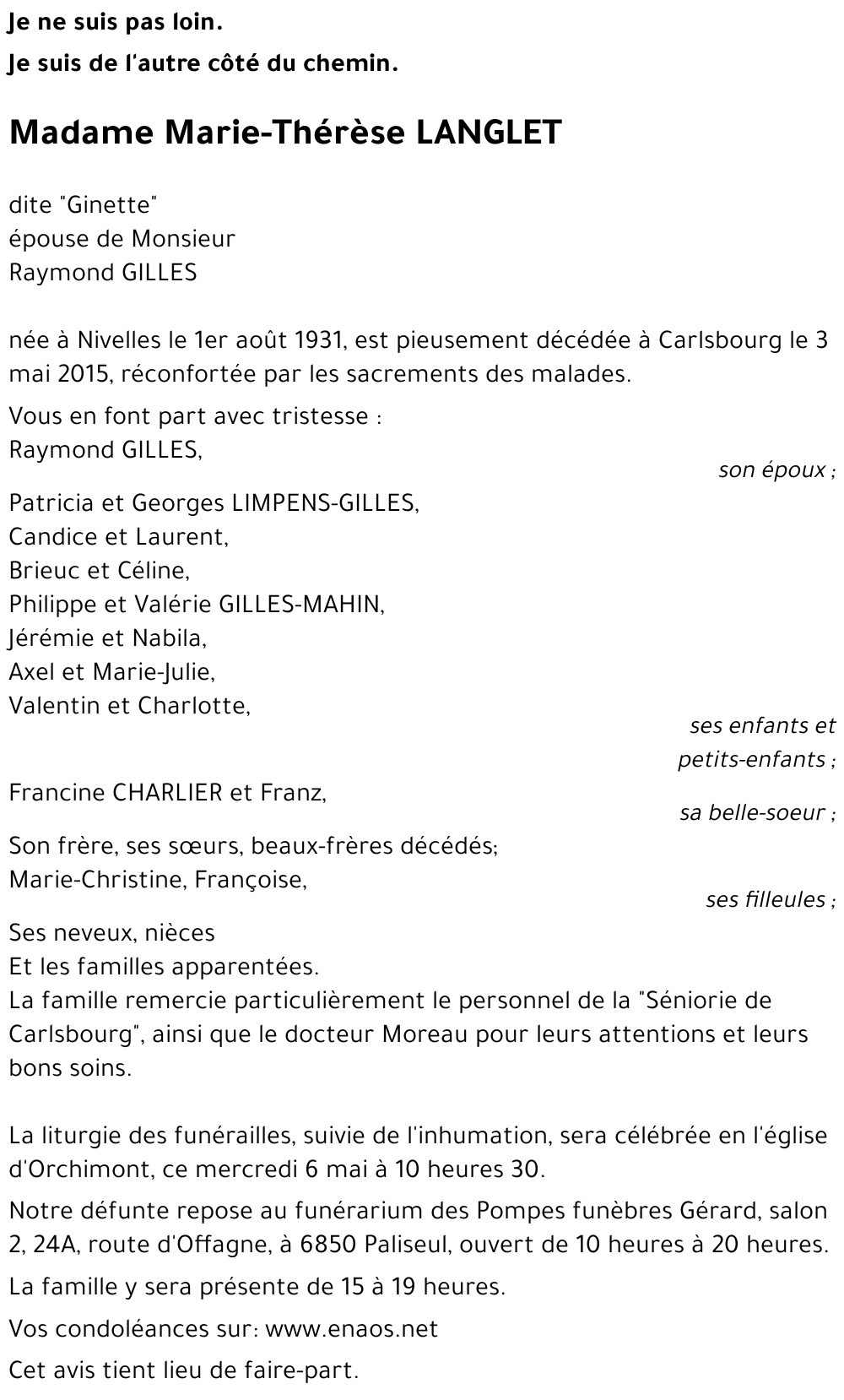 Marie-Thérèse LANGLET