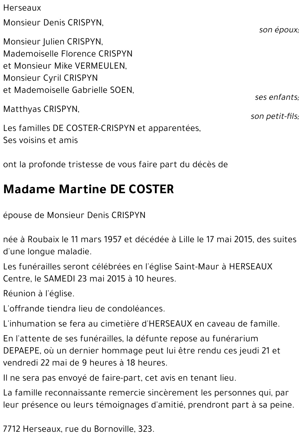 Martine DE COSTER