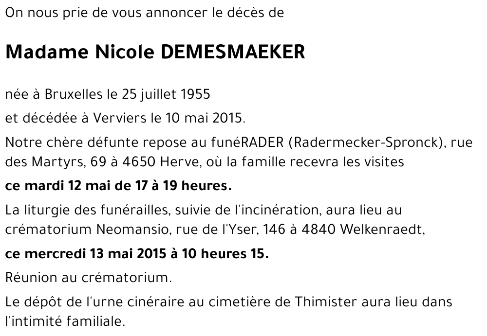 Nicole DEMESMAEKER