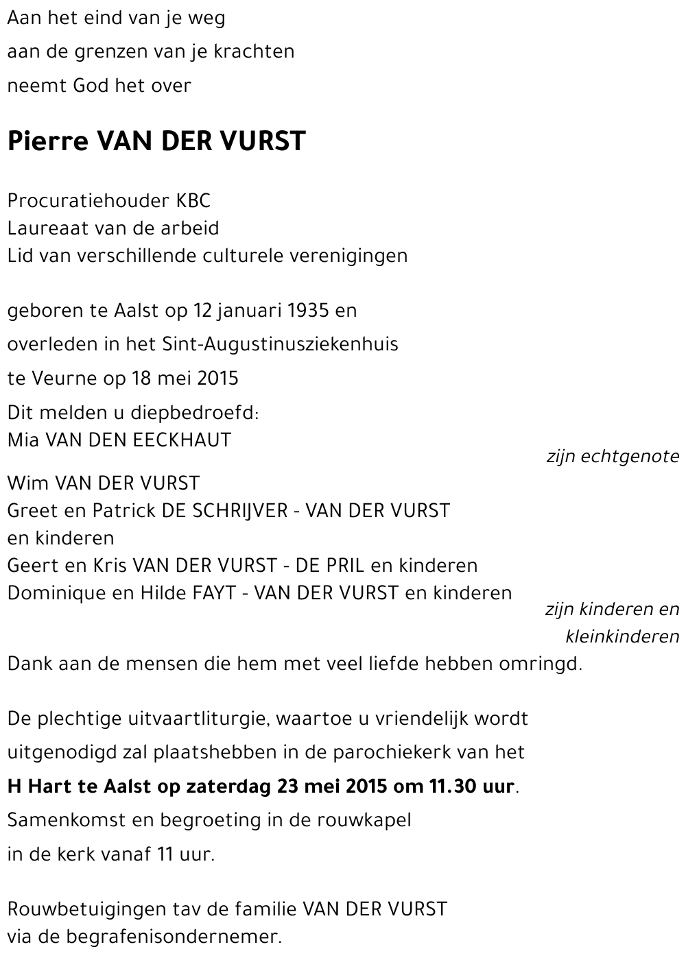 Pierre VAN DER VURST