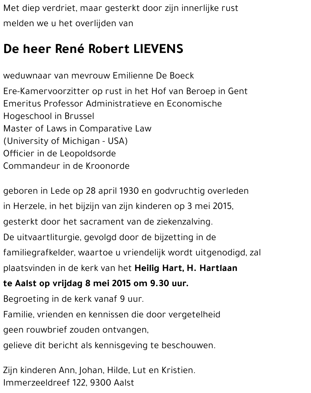René Robert LIEVENS