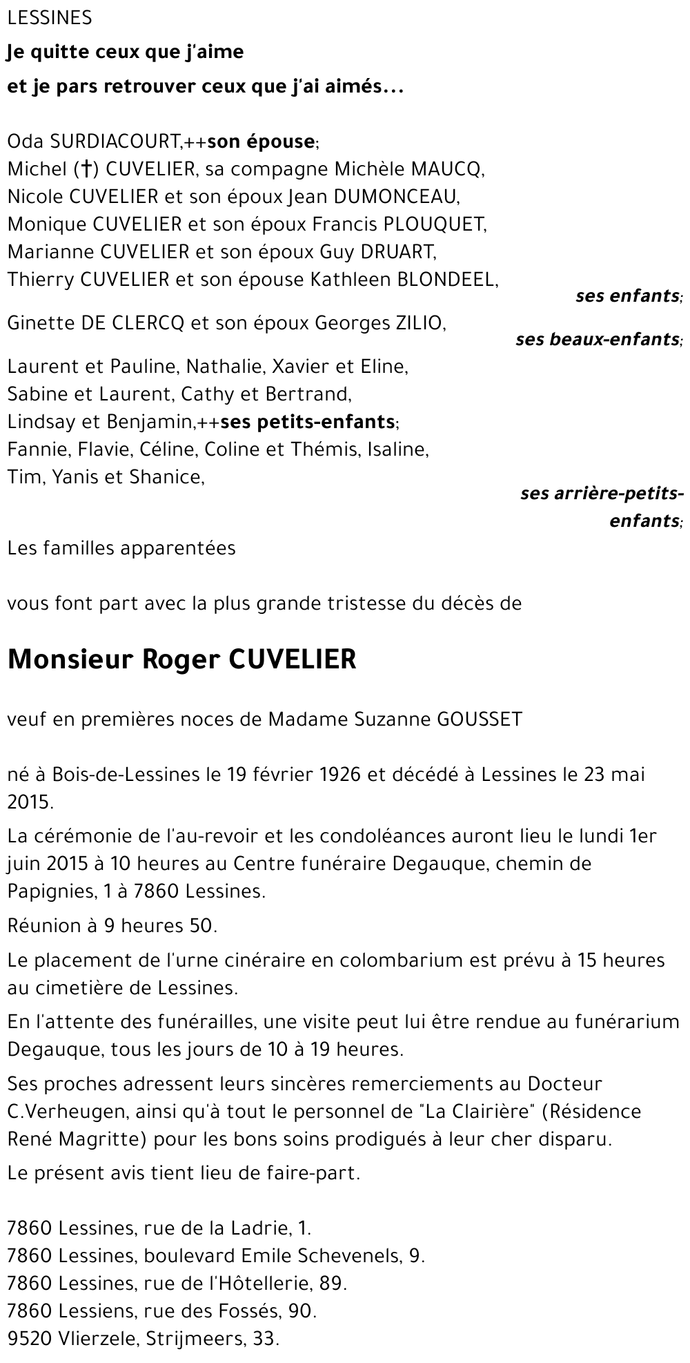 Roger CUVELIER