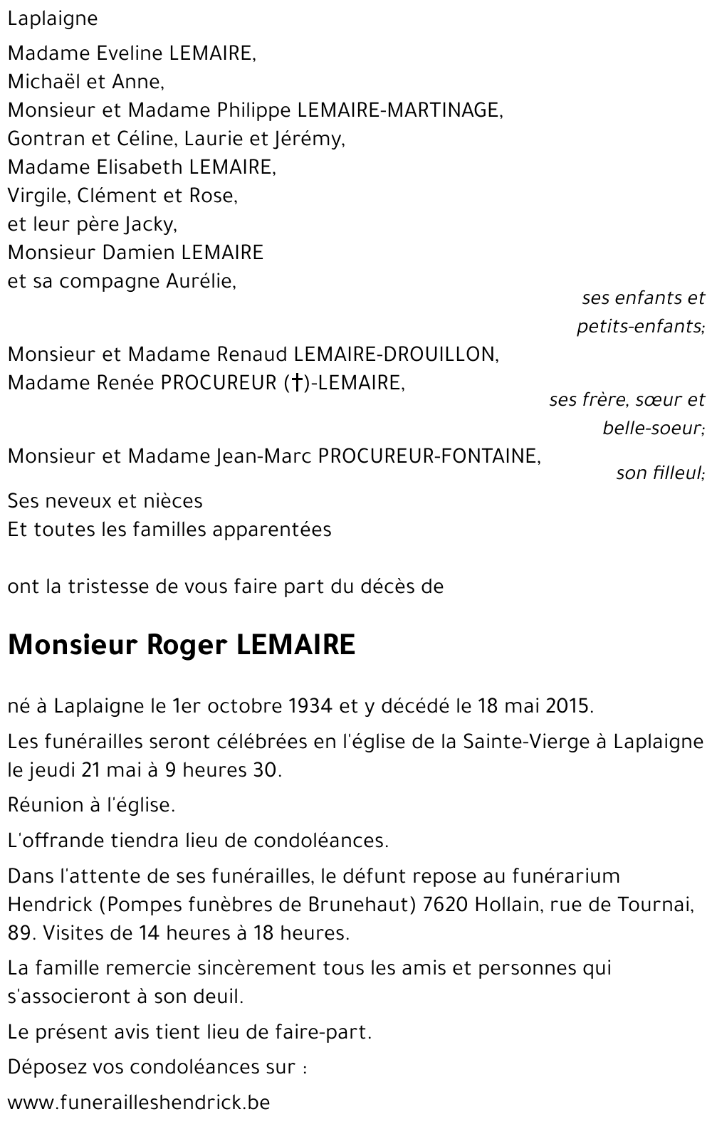 Roger LEMAIRE
