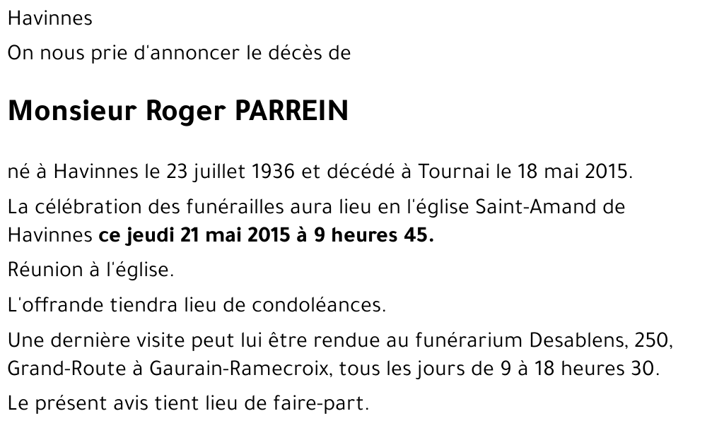Roger PARREIN