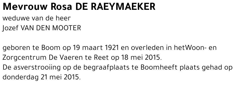 Rosa De Raeymaeker