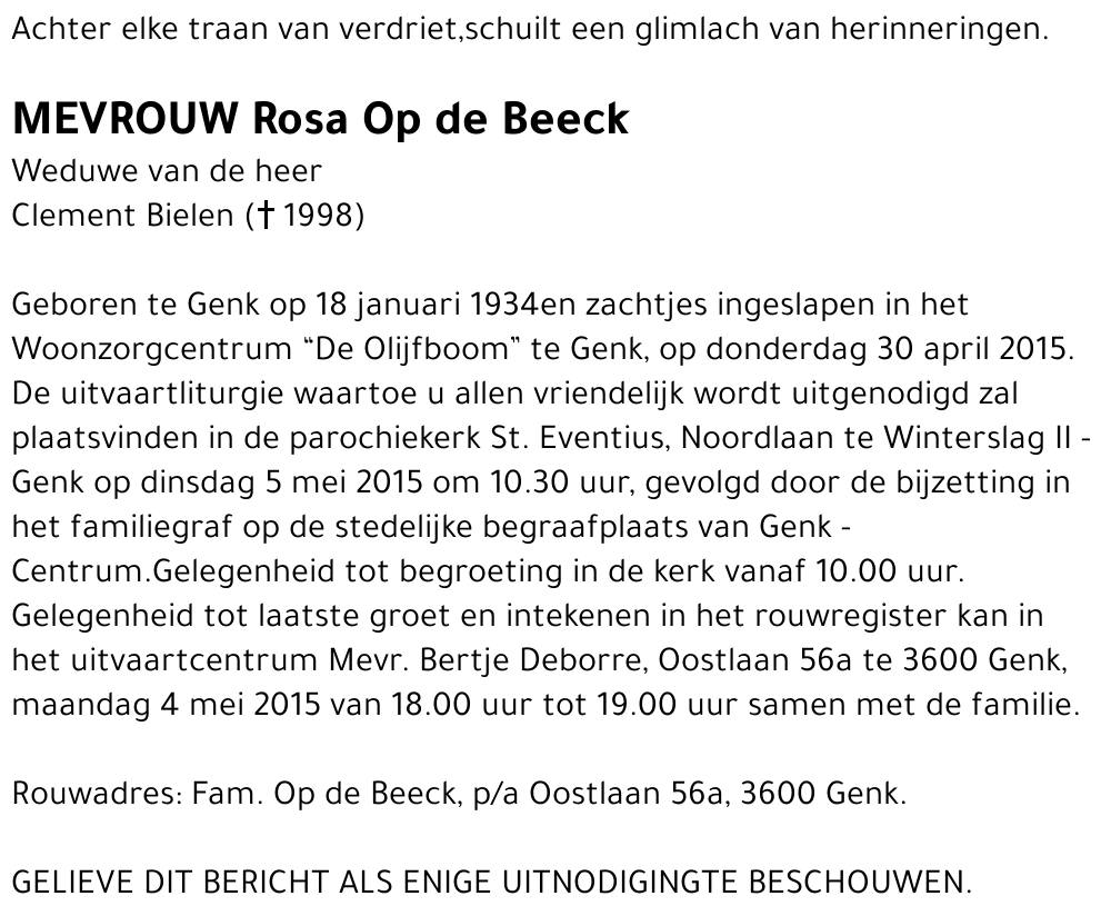 Rosa Op de Beeck