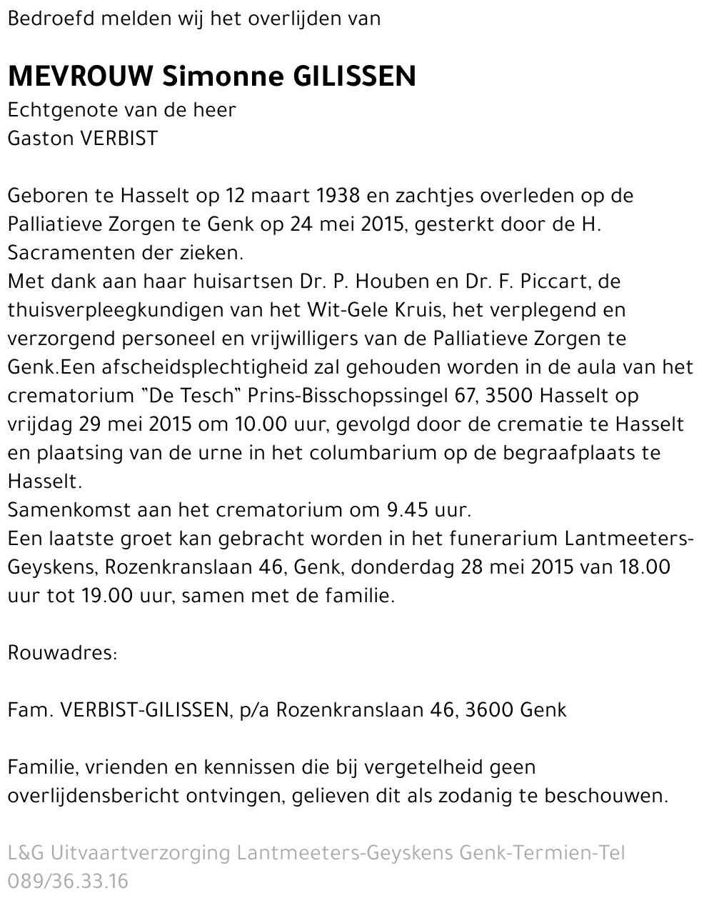 Simonne GILISSEN