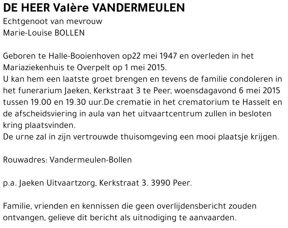 Valère VANDERMEULEN