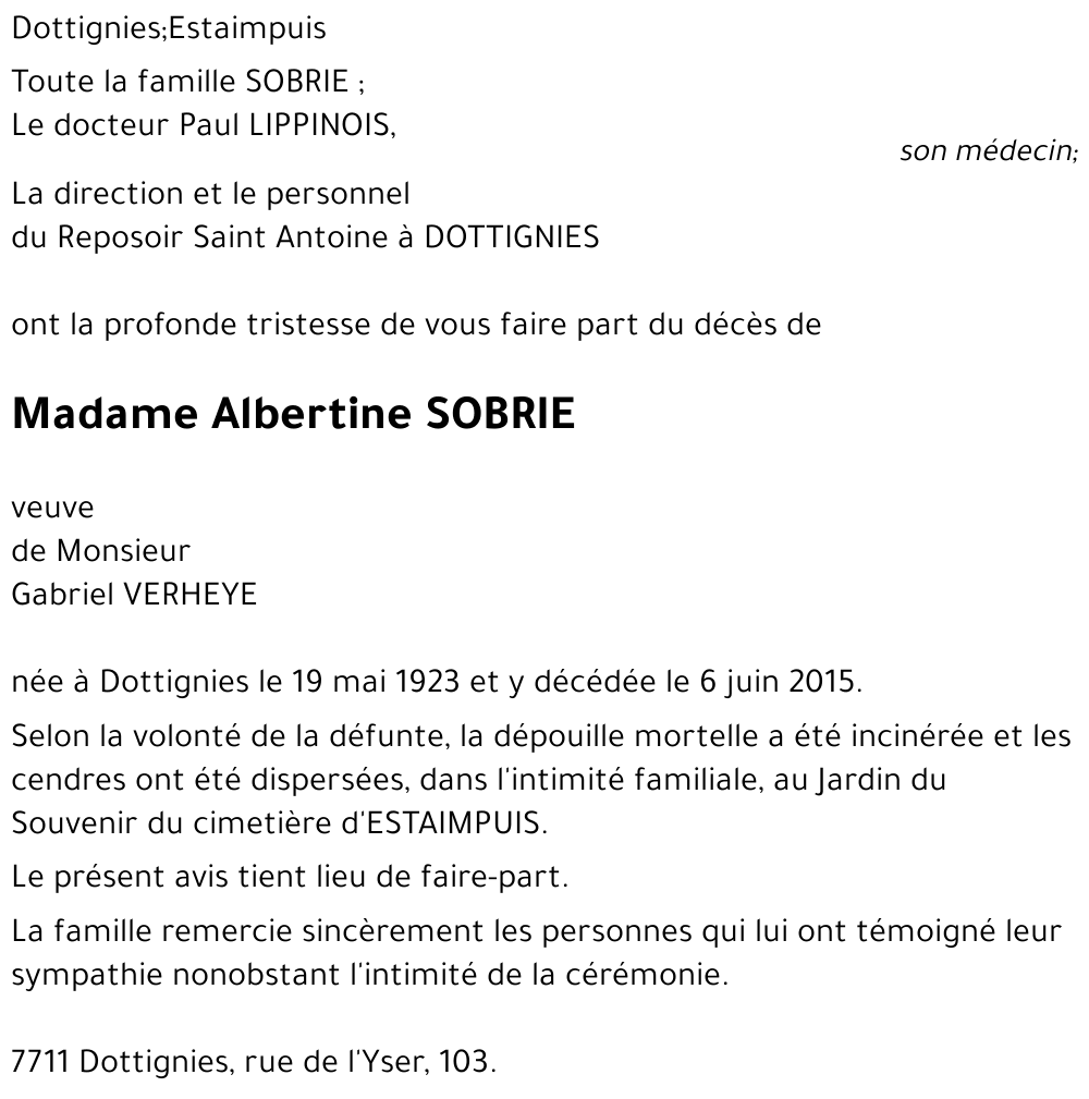 Albertine SOBRIE