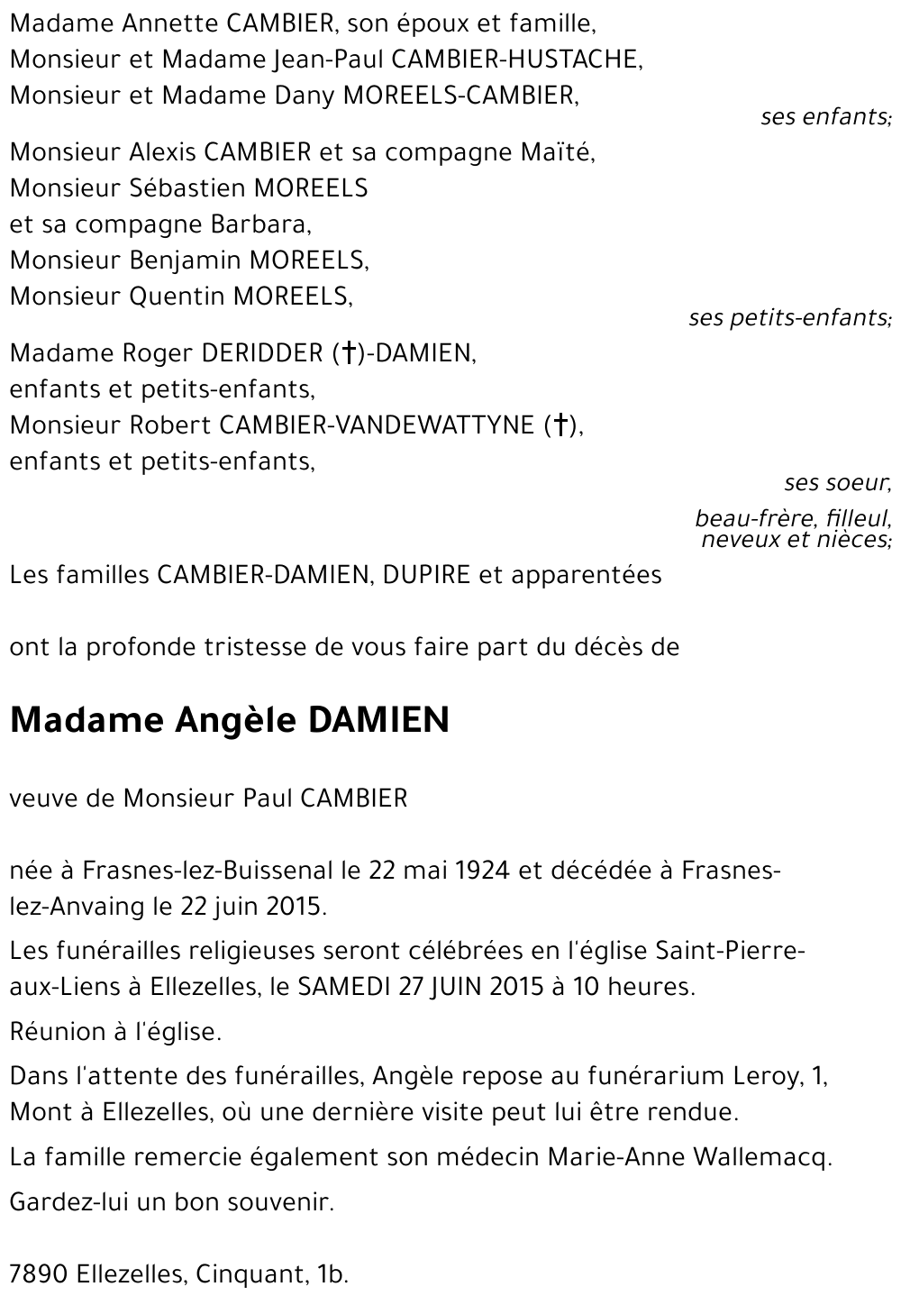 Angèle DAMIEN