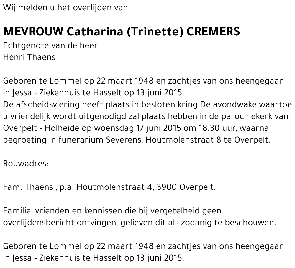 Catharina Cremers