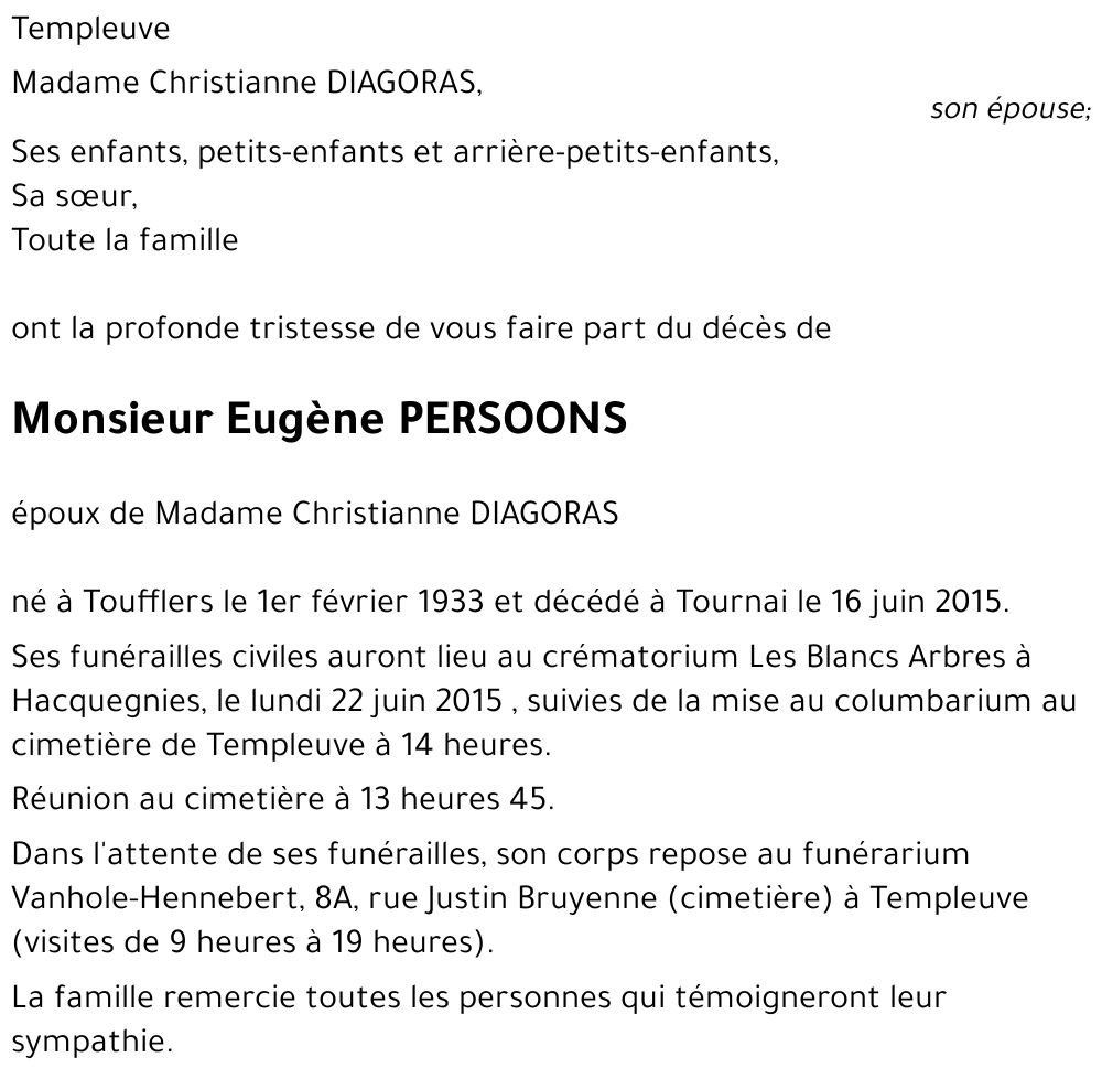 Eugène PERSOONS