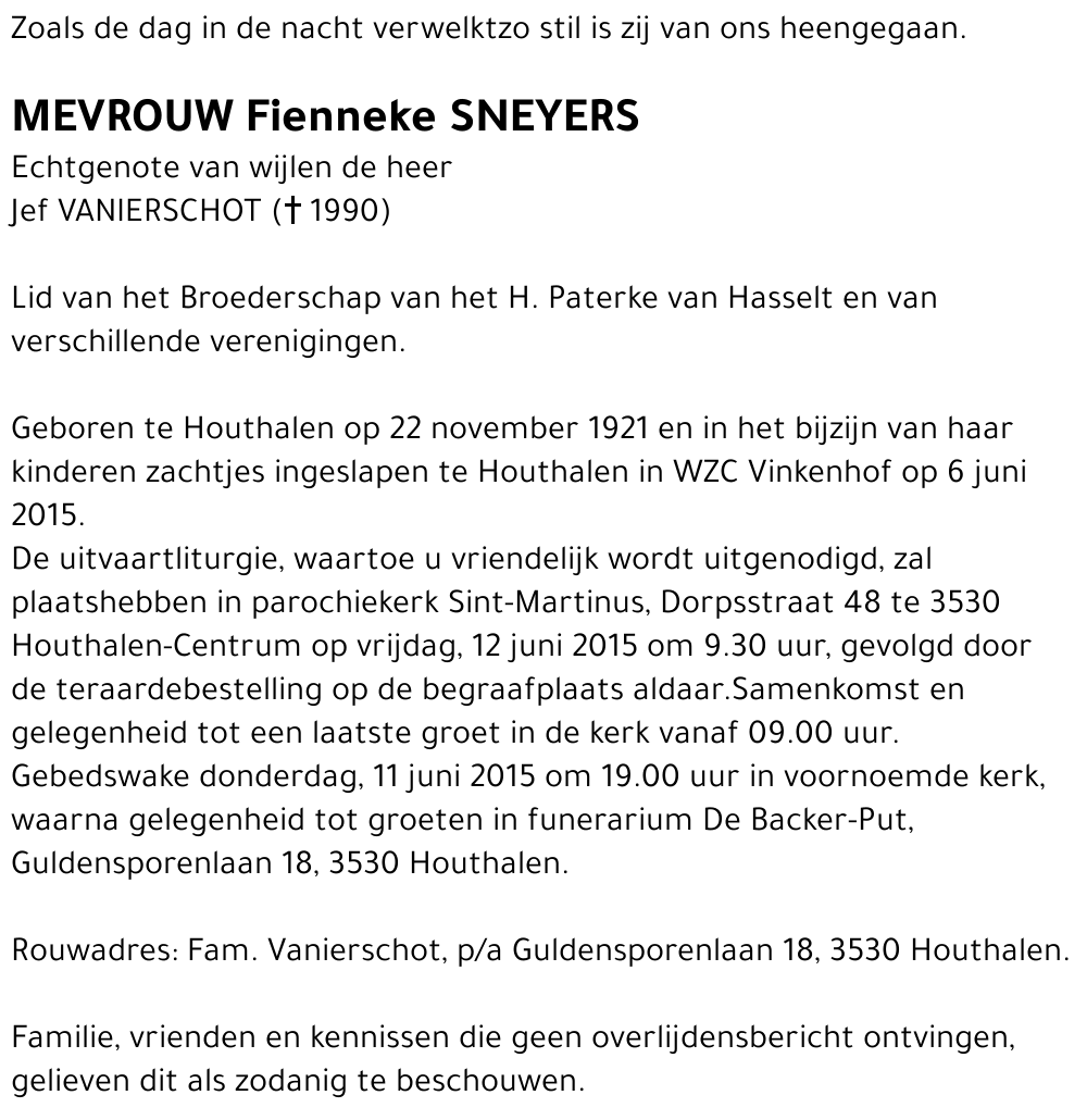 Fienneke SNEYERS