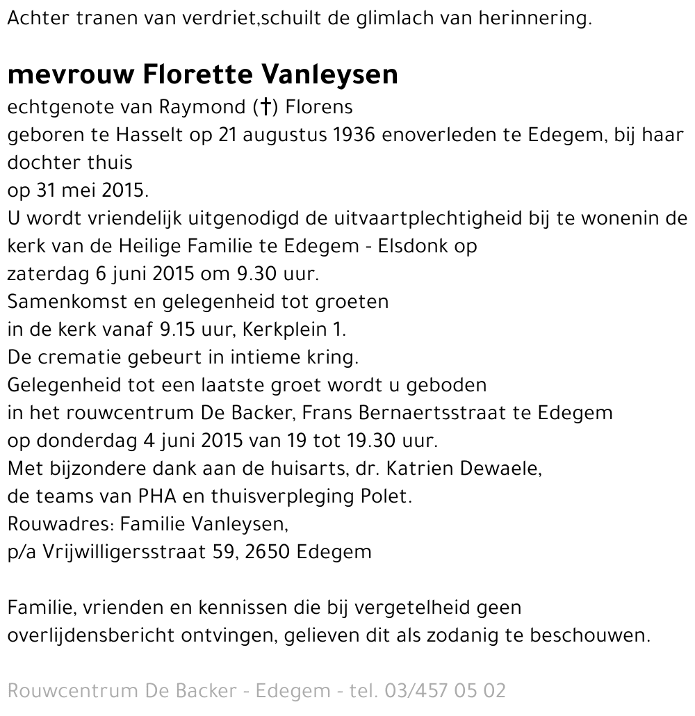 Florette Vanleysen