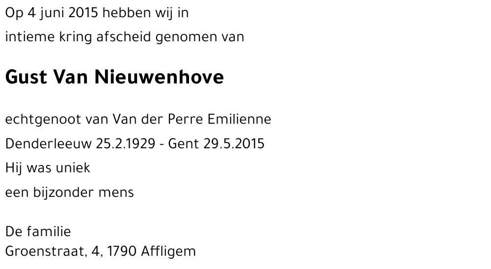 Gust Van Nieuwenhove