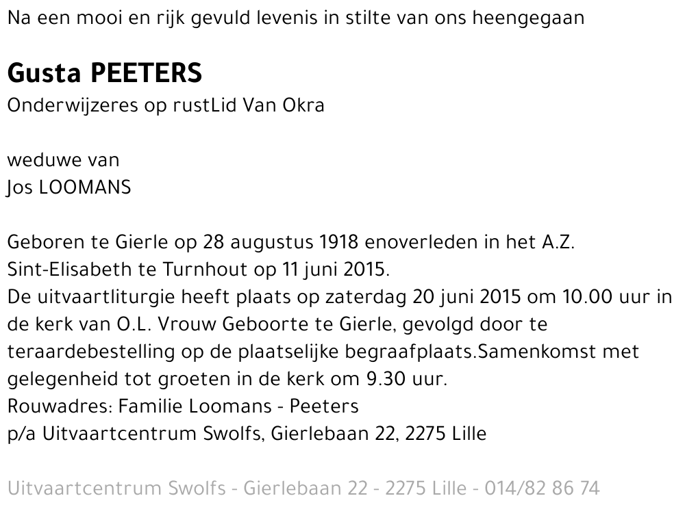 Gusta Peeters
