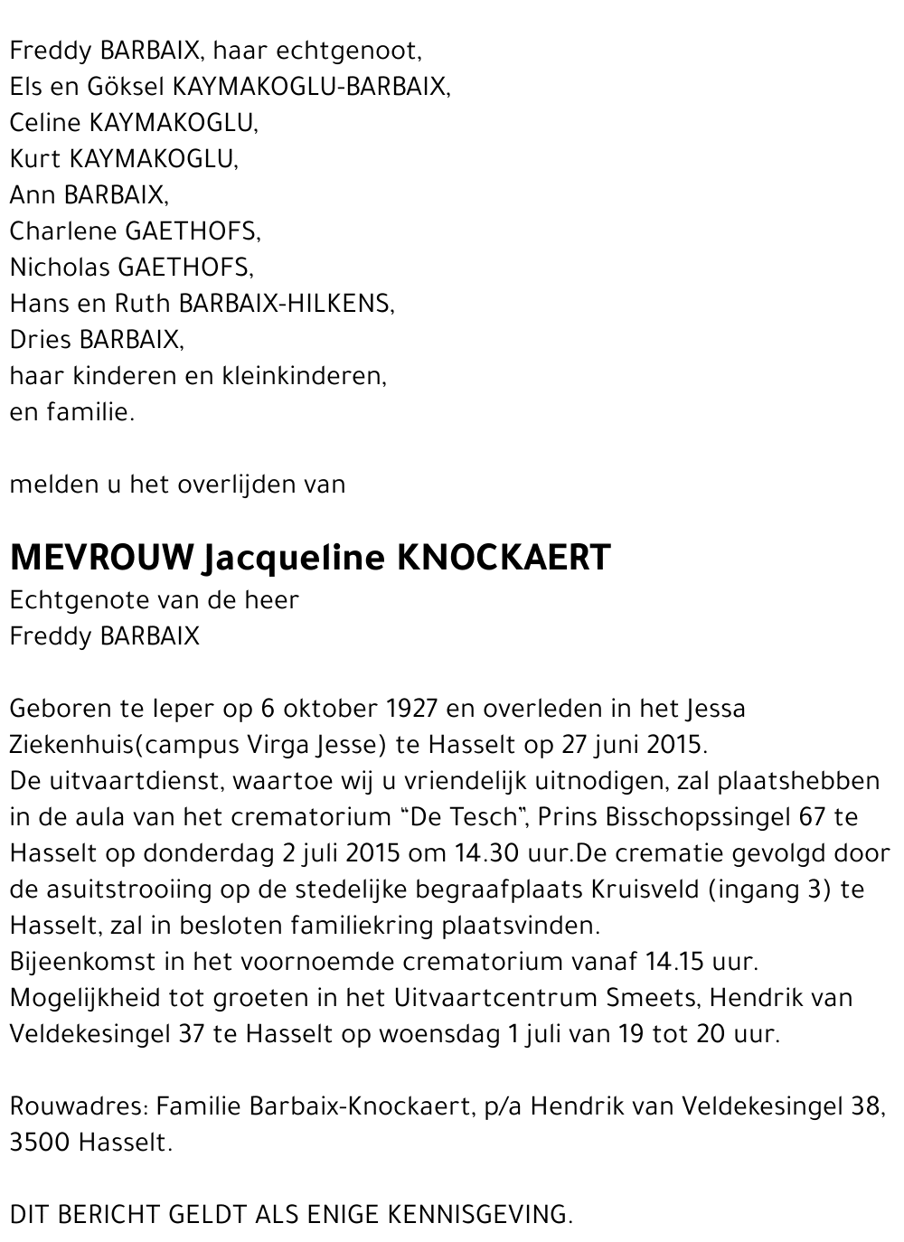 Jacqueline Knockaert