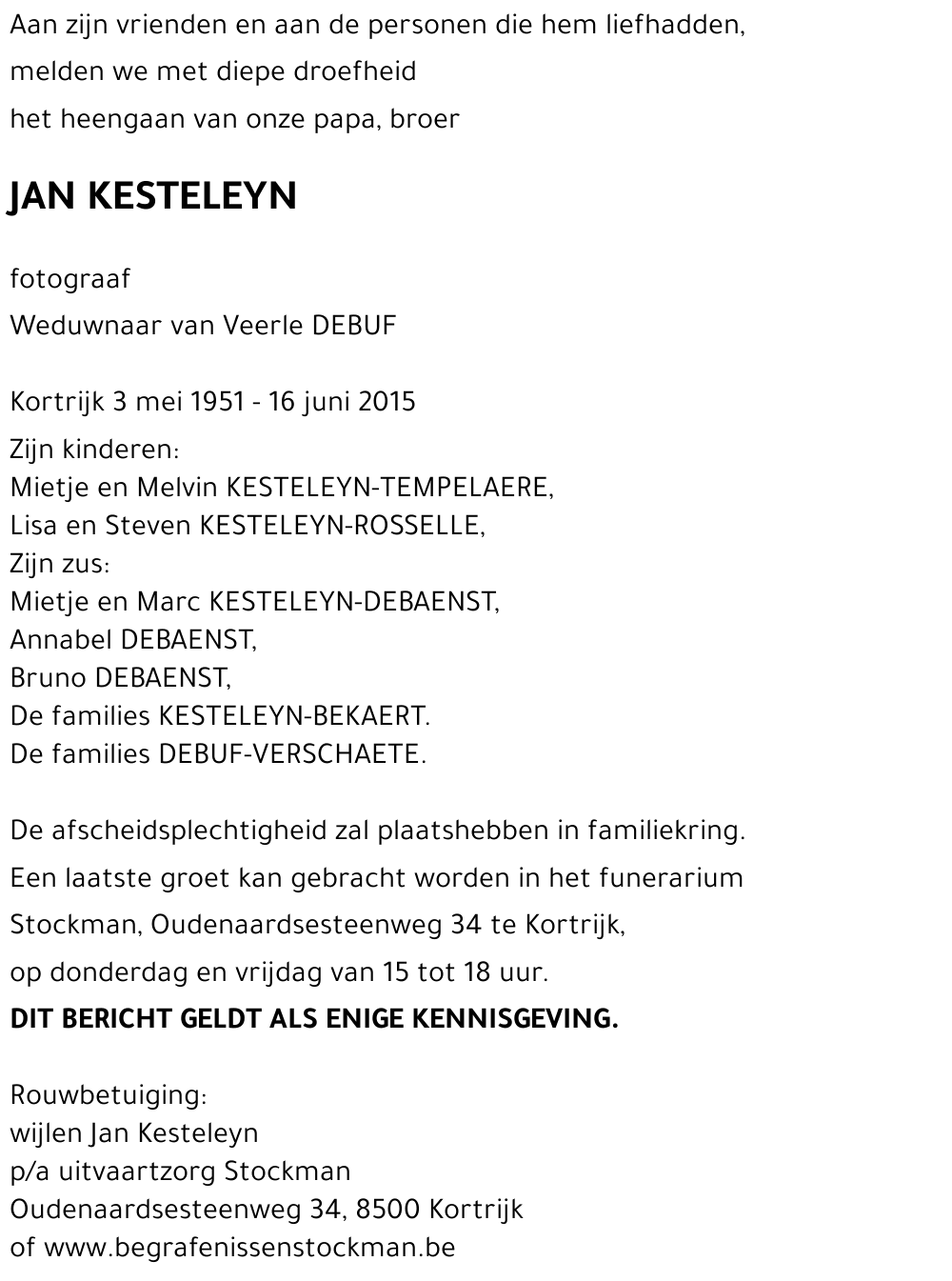 JAN KESTELEYN