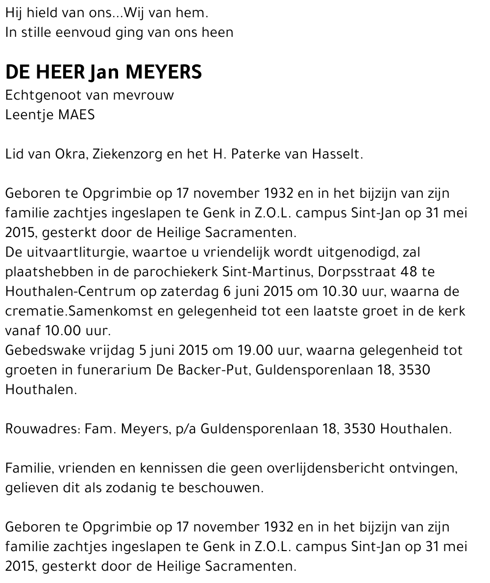 Jan MEYERS