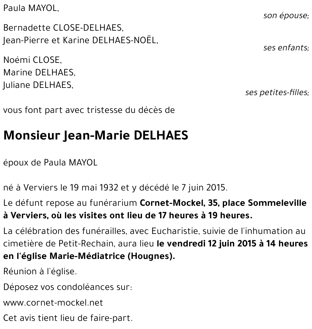 Jean DELHAES