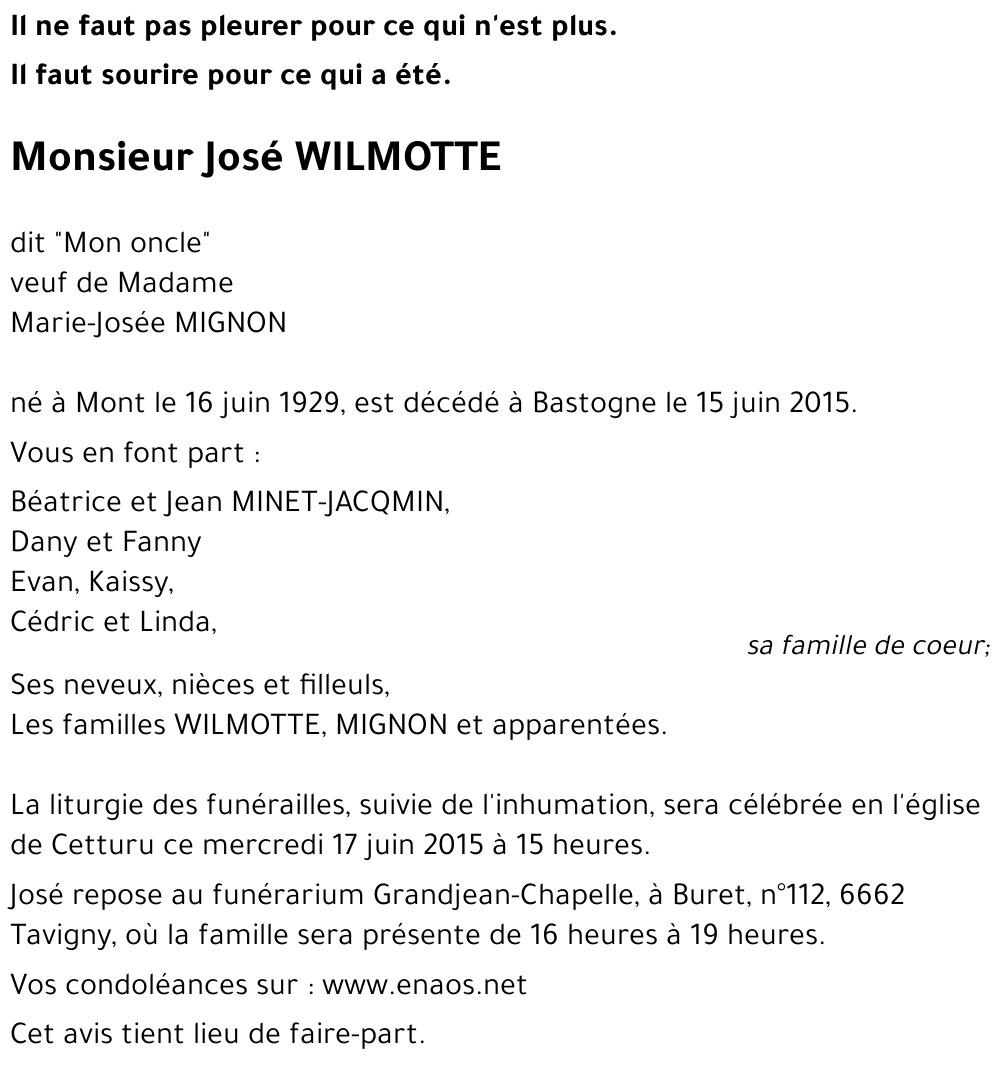 José WILMOTTE