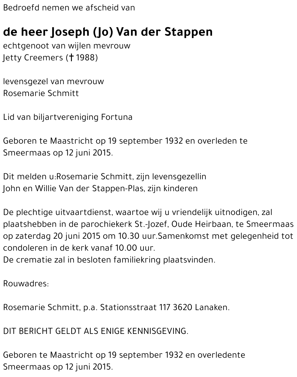 Joseph Van der Stappen