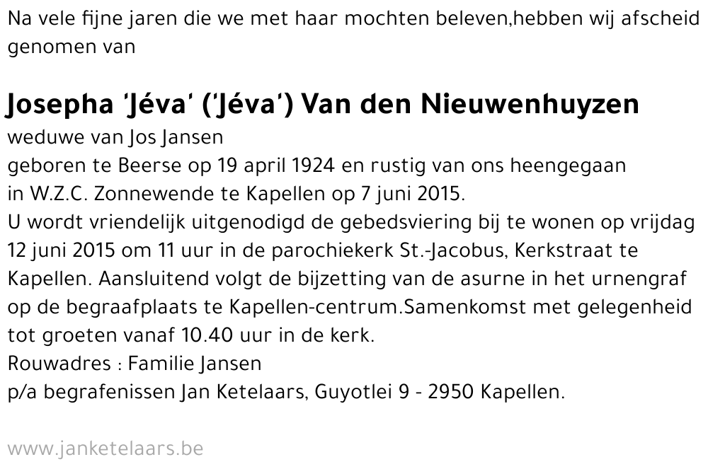 Josepha Van den Nieuwenhuyzen