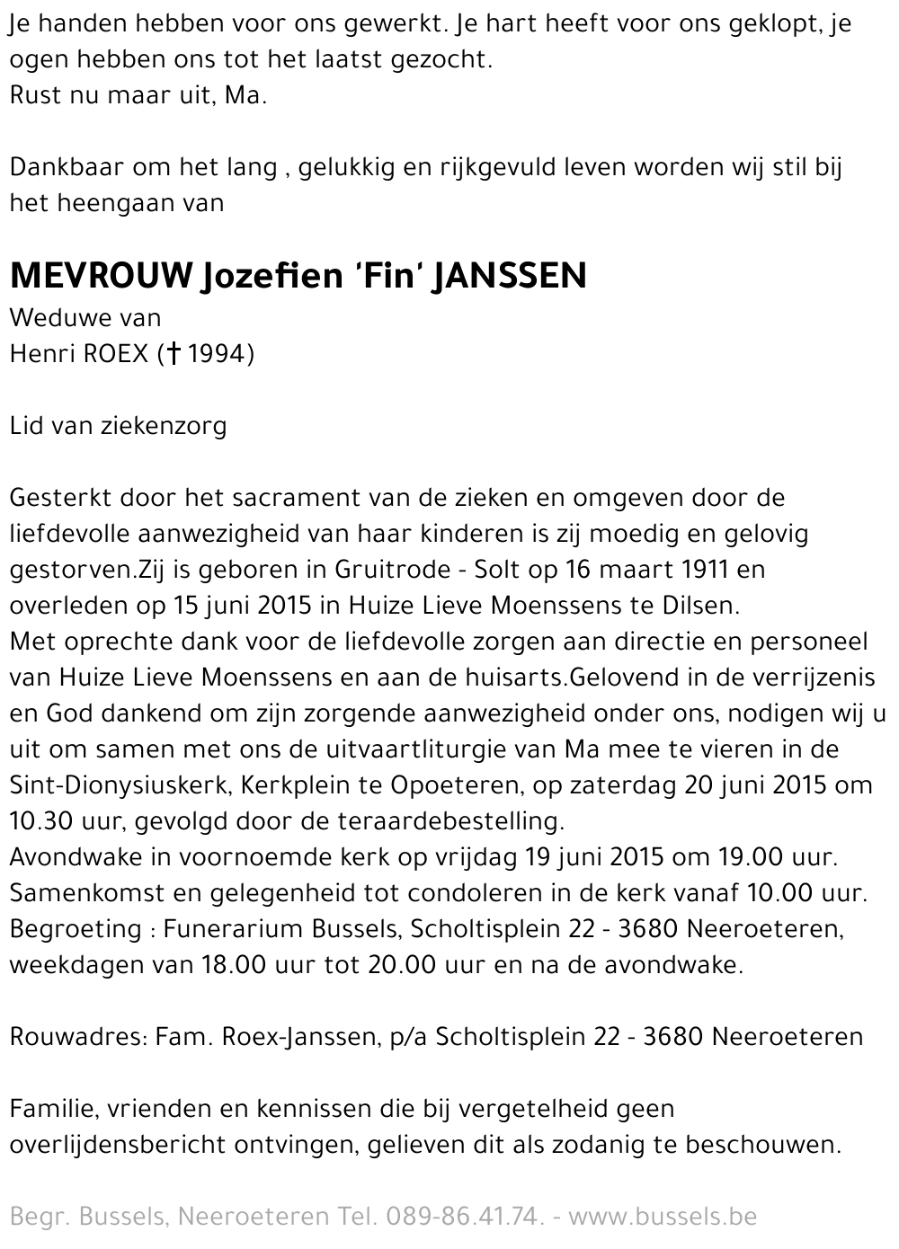 Jozefien 'Fin' JANSSEN