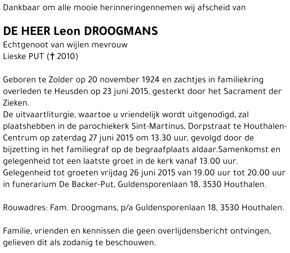 Leon DROOGMANS