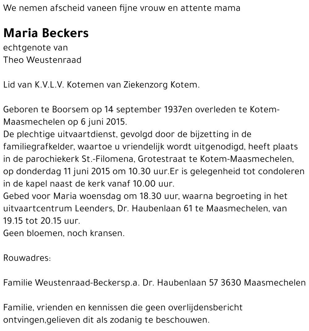 Maria Beckers