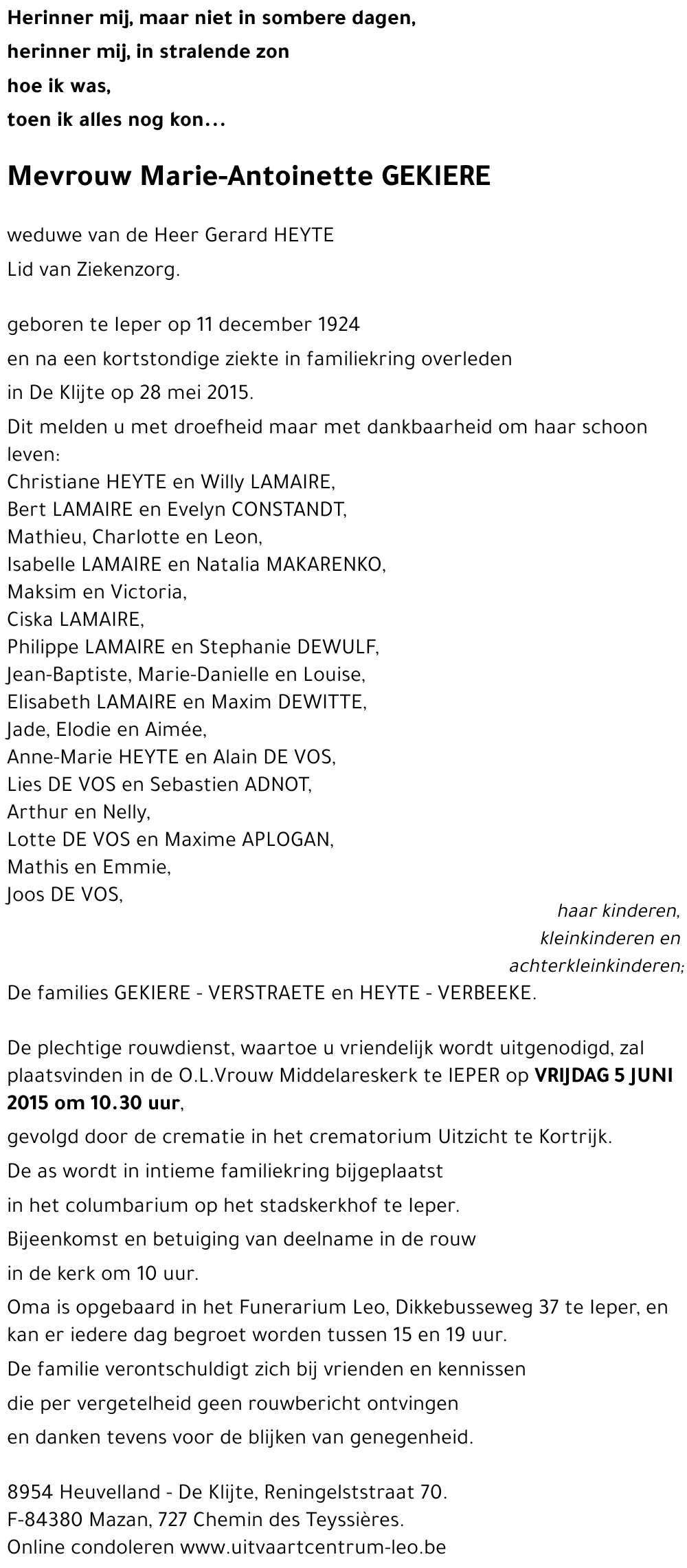 Marie-Antoinette GEKIERE