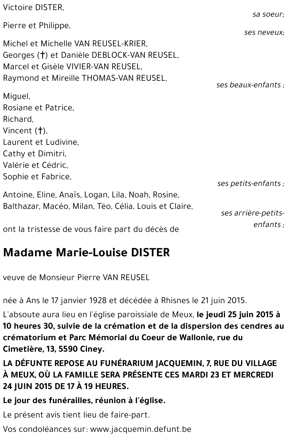 Marie-Louise DISTER