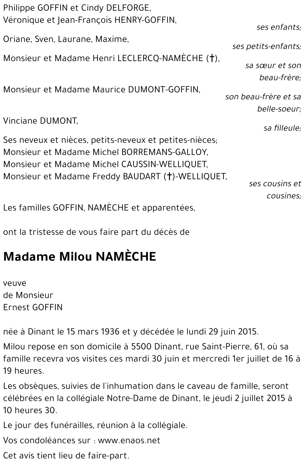 Marie-Louise NAMÈCHE