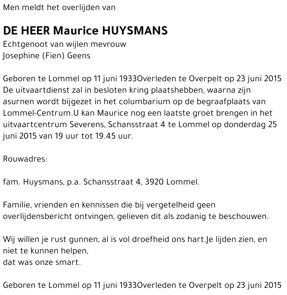 Maurice Huysmans