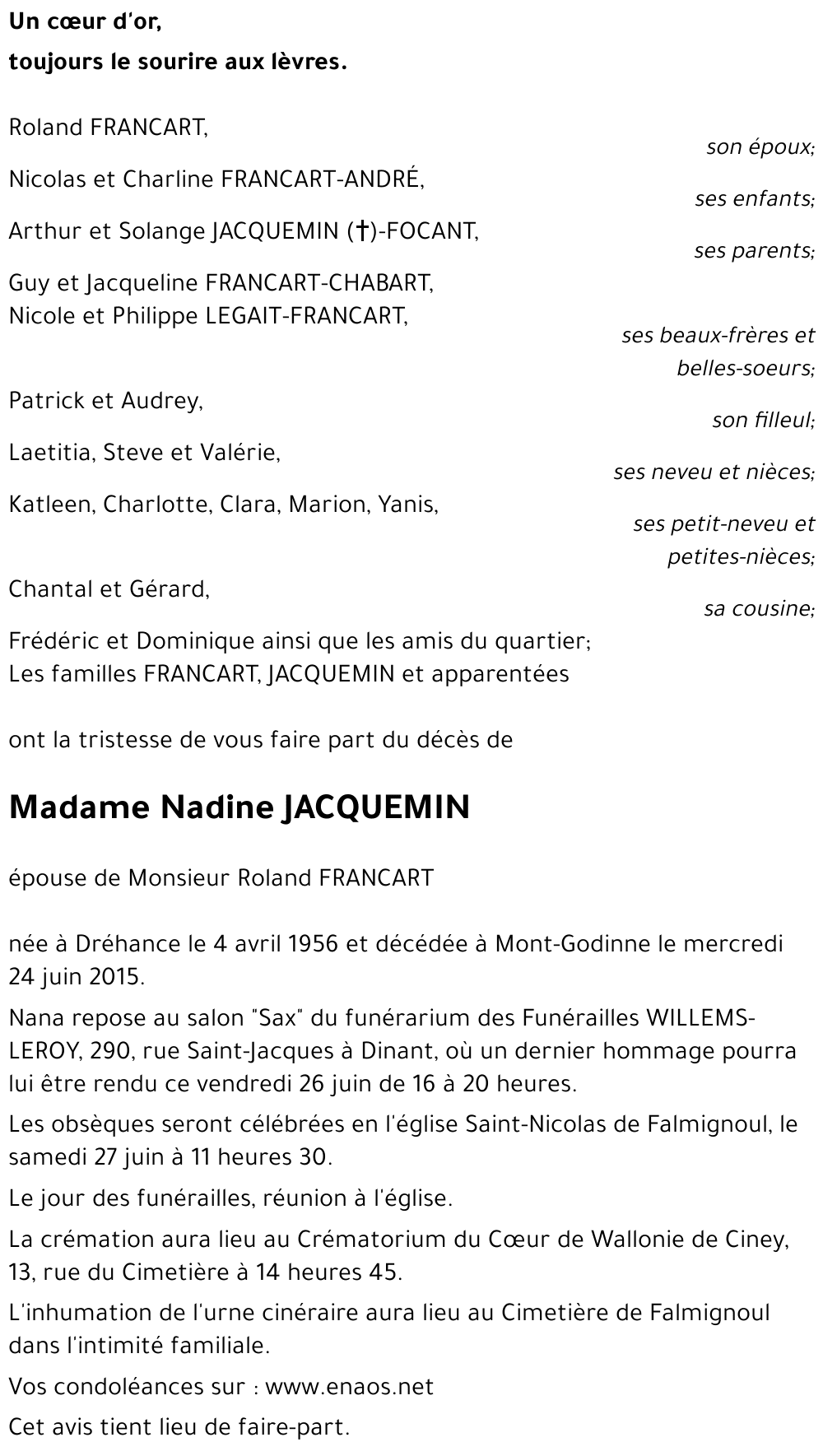 Nadine JACQUEMIN