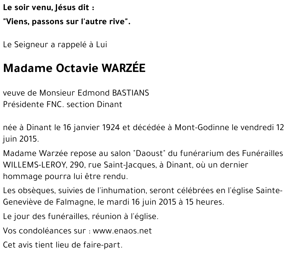 Octavie WARZÉE