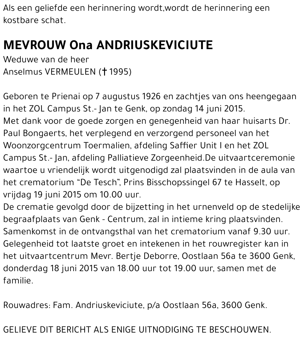 Ona ANDRIUSKEVICIUTE