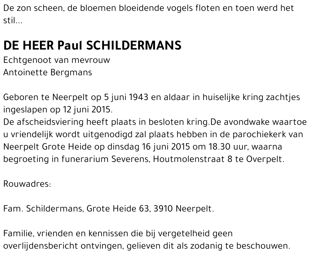Paul Schildermans