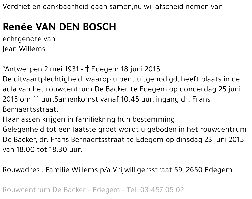 Renée Van den Bosch