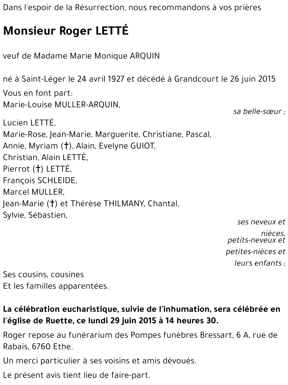 Roger LETTÉ 