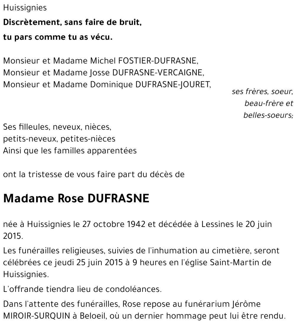 Rose DUFRASNE