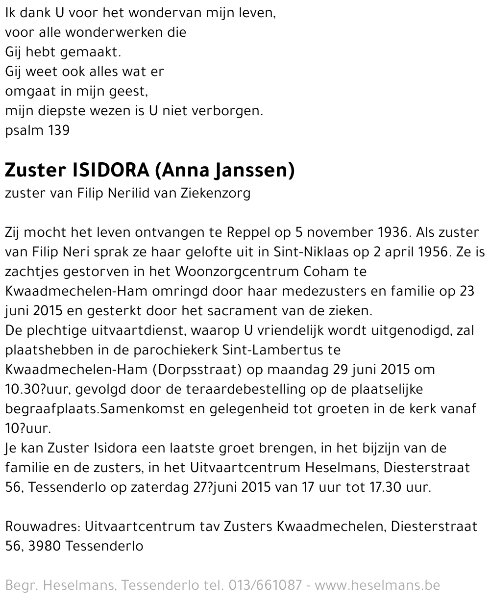 Zuster Isidora
