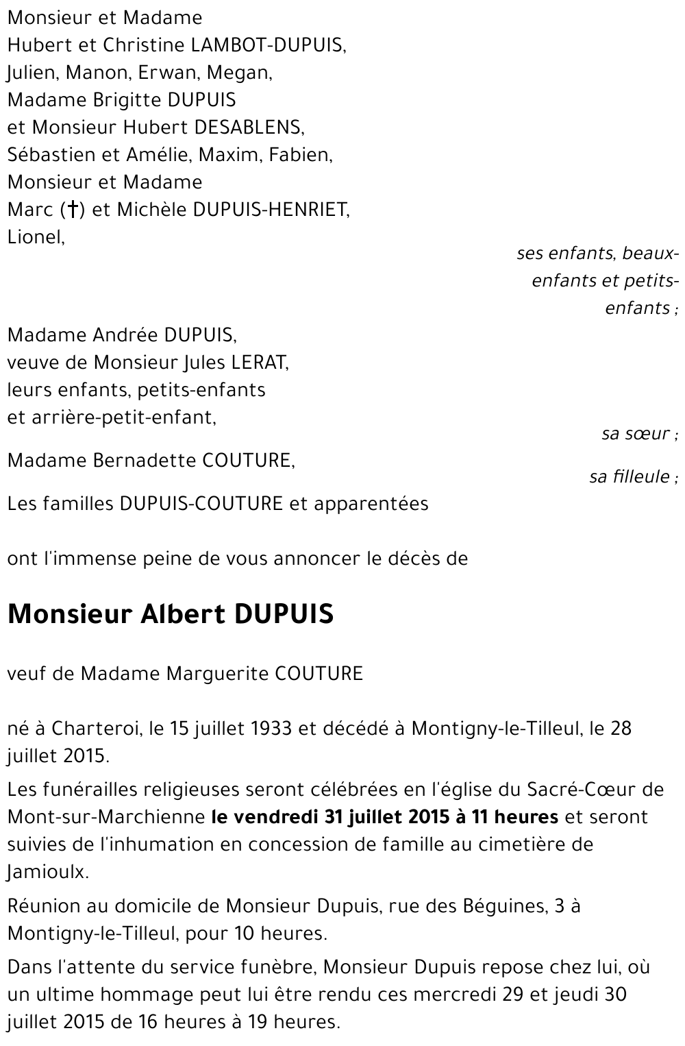Albert DUPUIS