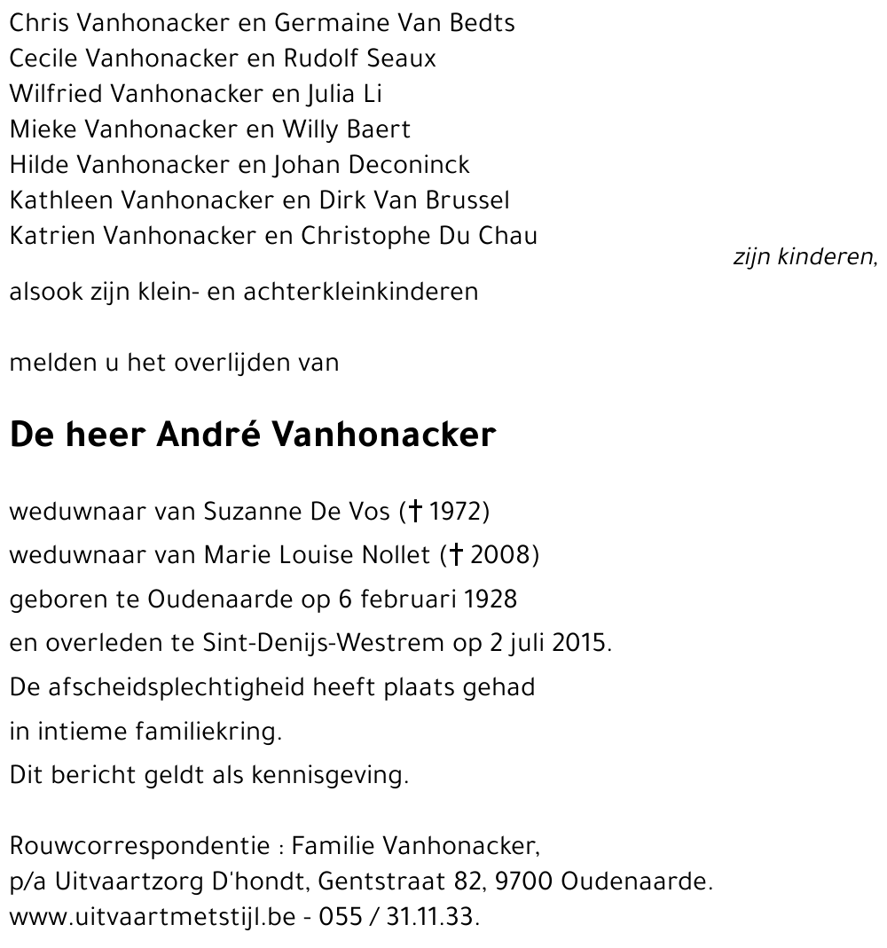 André Vanhonacker